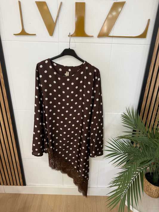 BLUSA ENCAJE LUNARES